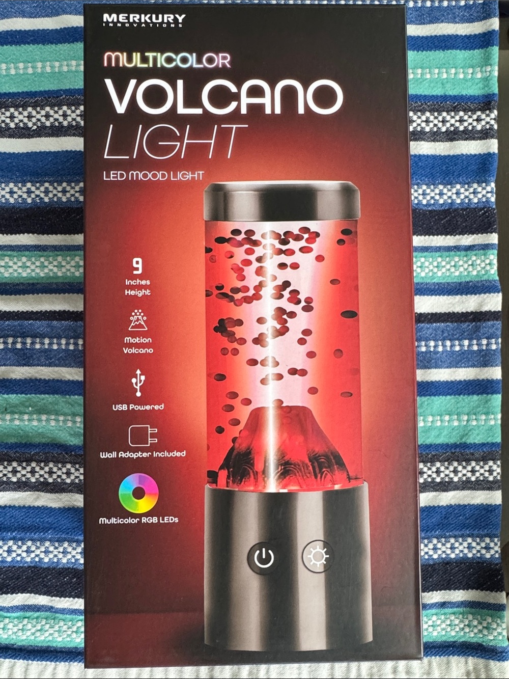 Merkury Multicolor Volcano Light LED Mood Lamp - Black